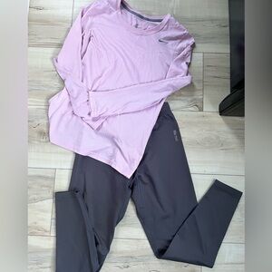 Marmot Charcoal Gray Active Pants and pink Nike dri-fit long sleeve bundle sz Sm